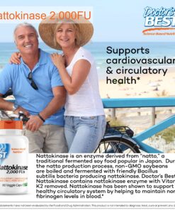 Doctor's Best Nattokinase - 2, 000 FU of Enzyme, Supports Heart Health & Circulatory & Normal Blood Flow, Non-GMO, Gluten Free, Vegan, 90 VC (DRB-00125) 90VC 21 91ZZTbKKlML 1
