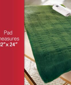 Sunbeam XL Heating Pad for Back, Neck, and Shoulder Pain Relief with Auto Shut Off and 6 Heat Settings, Extra Large 12 x 24", Green 22 91ZaEpU29zL