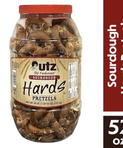 Utz Old Fashioned Sourdough Hard Pretzels – 28 oz Barrel – Big and Thick Classic Pretzel Knot Twist, Crunchy Sourdough Pretzel with Zero Cholesterol Sourdough Hards 1.75 Pound (Pack of 1) 17 91ZfKDjJThL