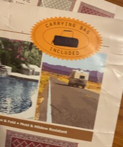 Stylish Camping 116095 6-feet by 9-feet Reversible Mat, Plastic Straw Rug, Large Floor Mat for Outdoors, RV, Patio, Backyard, Picnic, Beach, Camping (Burgundy/Beige) 6'x9' Burgundy/Beige 24 91ZjYcJAj3L