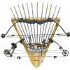 Rush Creek Creations Rustic 2 Compound Bow - 12 Arrow Wall Storage Rack - 5 Minute Assembly - Handcrafted , 31.5” L x 5” W x 32.75” H 15 91Zrl2dso1L