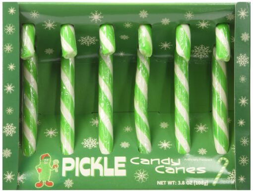 Fancy Pickle flavored Candy Canes, 3.8 OZ