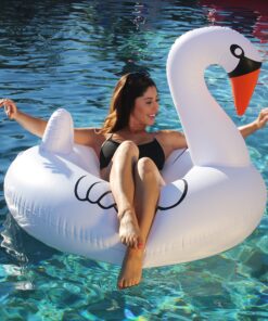 GoFloats Swan Party Tube Inflatable Raft, Float in Style (for Adults and Kids) Large 19 91a bIAxRcL