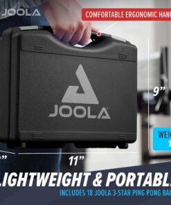 JOOLA Tour Carrying Case - Ping Pong Paddle Case with 18 40mm 3 Star Competition Ping Pong Balls and Space for Storing 2 Standard Table Tennis Rackets - Durable High Density Case with EVA Foam Lining Blue 15 91a6kjUxONL
