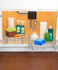 LYNK PROFESSIONAL® Pull Out Cabinet Organizer, 14"W x 18"D - Slide Out Drawers for Kitchen Cabinets - Sliding Pantry Shelves - Roll Out Shelf Storage for Pots, Pans - Lifetime Limited Warranty, Chrome 14" W x 18" D 14x18 Chrome 30 91a8qywvAFL