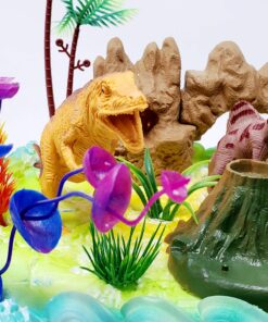 Prehistoric Roaming DINOSAURS 12 Piece Birthday CAKE Topper Set Featuring 3 Dinosaur Figures, Themed Decorative Accessories, Dinosaurs Average 2" to 2.5" Tall 17 91aCrlo6PpL