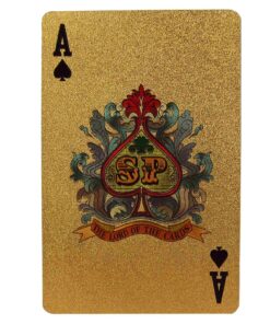Alternative view of Shalinindia Playing Cards Deck in 999.9 Gold Foil Unusual Gift from India