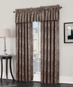 Alternative view of Sun Zero Celestia Geometric Print Energy Efficient Grommet Curtain Panel, 54" x 63", Taupe 54" x 63"