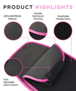 Perfotek Waist Trainer for Women Lower Belly - Waist Trimmer Belt Sauna Tummy Toner Low Back and Lumbar Support with Sauna Suit Effect (Large Pink) Large 17 91aH5Aut0QL