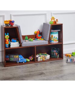 Alternative view of Amazon Basics Kids 4-Cube Bookcase With Reading Nook and 6 Shelves for Storage, Espresso, 11.8" D x 40.1" W x 24" H