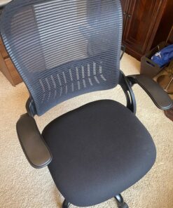 Sweetcrispy Office Computer Desk Chair, Ergonomic Mid-Back Mesh Rolling Work Swivel Task Chairs with Wheels, Comfortable Lumbar Support, Comfy Flip-up Arms for Home, Bedroom, Study, Student, Black 1 Chair 32 91aHZuRvqLL