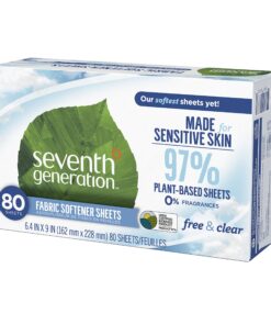 Seventh Generation Fabric Softener Sheets, Free and Clear, 80 Count 25 91aIzaRVSGL