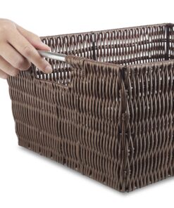 Whitmor Rattique Java Set of 3 Pieces Storage Baskets -Small (8.5"x11.4"x5.5"), Medium (9.8"x13"x6") and Large (11.4"x14.6"x6.5") 25 91aKSpb9psL