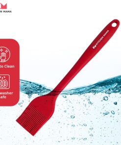 Kitchen Mama Silicone Basting Pastry Brush Gift: Set of 2 Heat Resistant Basting Brushes for Baking, Grilling, Cooking and Spreading Oil, Butter, BBQ Sauce, or Marinade. Dishwasher Safe (Red) Red 8 91aSDjrBErL