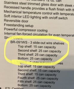 Whynter BR-091WS, 90 Can Capacity Stainless Steel Beverage Refrigerator with Lock, White 90 Cans - Fridge 28 91aUCs0PFLL