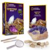 NATIONAL GEOGRAPHIC Gemstone Dig Kit – Excavate 3 real gems including Amethyst, Tiger’s Eye & Rose Quartz - Great STEM Science gift for Mineralogy and Geology enthusiasts of any age Gem Dig 16 91aWBV0jllL 1