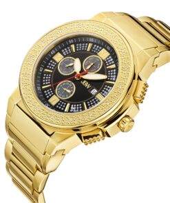 JBW Men's JB-6101-J"Saxon" 18K Gold-Plated Stainless Steel Diamond Watch 10 91aYY pcchL