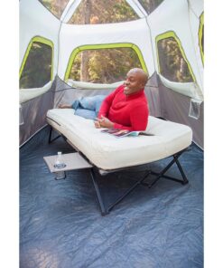 Coleman Camping Cot, Air Mattress, & Pump Combo, Folding Camp Cot & Air Bed with Side Table & Battery-Operated Pump, Great for Comfortable Outdoor Sleeping & Camping Twin 32 91aYiZeC6DL