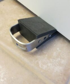 Door Stop (4 Pack) - Low Profile Wedge Shaped Rubber Door Stopper with Brushed Stainless Steel Handle and Hook Accessory by Everything is Play 4 Pack 11 91acDU7xLUL