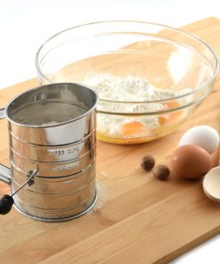 Norpro 3-Cup Stainless Steel Rotary Hand Crank Flour Sifter With 2 Wire Agitator 21 91ak1JcjZ6L