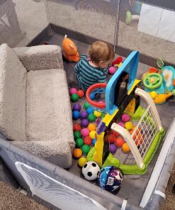 TODALE Baby Playpen for Toddler, Large Baby Playard, Indoor & Outdoor Kids Activity Center with Anti-Slip Base, Sturdy Safety Play Yard with Soft Breathable Mesh, Playpen for Babies(Gray,50”×50”) 50x50x27 Inch (Pack of 1) Grey 47 91arOumk9jL