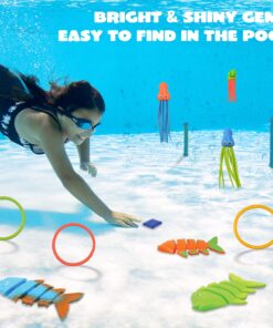 JOYIN 30 Pcs Diving Pool Toys for Kids Ages 3-12 Jumbo Set with Storage Bag Pool Games Summer Swim Water FishToys 14 91b3KnnO8sL