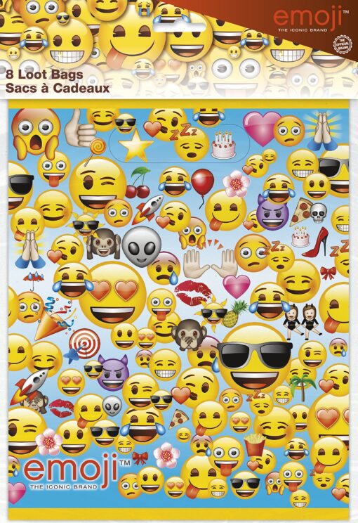 Unique Party 50613 - Emoji Party Bags, Pack of 8