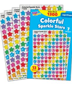 TREND enterprises, Inc. T-46910 Colorful Sparkle Stars superShapes Value Pack, 1300/Pack 1/4 to 1/2 inch 6 91bIoyGbP4L