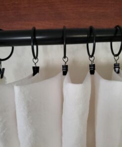 Set of 14 Decorative Drapery Curtain Clip Rings, 2" Interior Diameter, Black Premium Iron Metal Material 21 91bN4R0JyyL