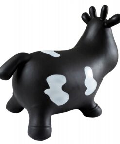 AppleRound Cow Bouncer with Air Pump, Inflatable Space Hopper, Ride-on Bouncy Animal (Black) Black 10 91bOz5OjwJL