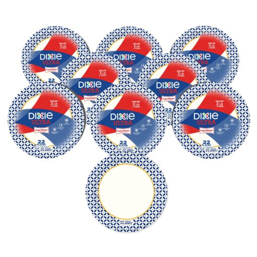 Dixie Ultra Disposable Paper Plates, 10-1/16 in. Dinner Size, Printed, 176 Count Multicolor