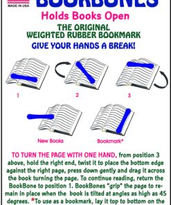 Alternative view of BookBone (R) - Blue - and Other Colors - Made in The USA - The Original Weighted Rubber Bookmark