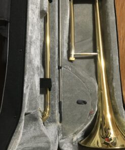 Eastar Bb Tenor Slide Trombone for Beginners Students, B Flat Brass Plated Trombone Instrument with Mouthpiece, White Gloves, Cleaning Kit, ETB-330, Golden 18 91bhHrnJL