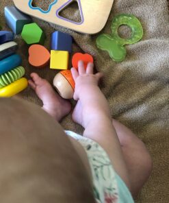 Amazon Basics Wooden Shape Sorter and Rainbow Stacker, Classic Sorting Toy for Babies, Toddlers, Children Age 12+ Months, Multicolor 65 91bhPIVOlL