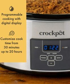 Crock-Pot Choose-a-Crock 6 Quart and Split 2.5 Quart Double Slow Cooker and Food Warmer, Programmable Slow Cooker with Timer, Stainless Steel 25 91blAycOXNL