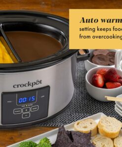 Crock-Pot Choose-a-Crock 6 Quart and Split 2.5 Quart Double Slow Cooker and Food Warmer, Programmable Slow Cooker with Timer, Stainless Steel 26 91bwfcO9qoL