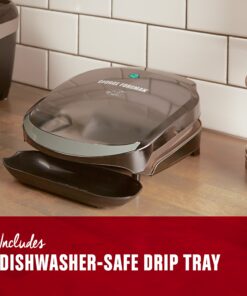 George Foreman 2-Serving Classic Plate Electric Grill and Panini Press, Black, GR136B 19 91bxleEwR7L 1