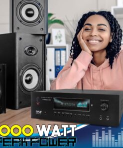 Pyle 1000W Bluetooth Home Theater Karaoke Receiver - 5.2-Ch Stereo Amplifier 2 UHF Wireless Microphone Video Pass-Through Supports, MP3/USB/HDMI/AM/FM Radio - Pyle PT888BTWM , Black 10 91cAdYBjg0L