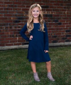City Threads Girls' 100% Cotton Long Sleeve Dress - Active Kids School, Playing, Parties - Made in USA 14 White 10 91cJ1S3F77L