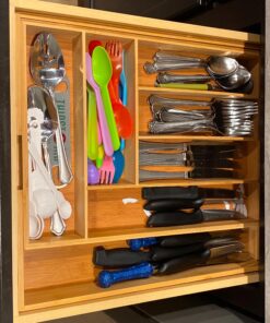 Totally Bamboo Kitchen Drawer Organizer, Expandable Silverware Organizer and Utensil Holder, 8 Compartments with Dividers 39 91cVyQv 2GL