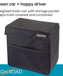 Alternative view of High Road TrashStand Car Trash Can with Weighted Bottom, Lid and Removable Leakproof Lining for the Front Seat, Back Seat or Trunk