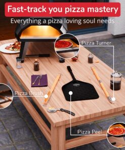 Senwosa 26” Pizza Oven Brush with Stone Scraper - Stainless Steel Bristles, Long Handle, Heat-Resistant - Compatible with Ooni Ovens - Includes Spare Head 39 91cjdVyj3L