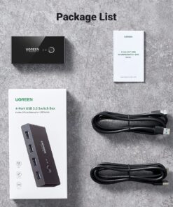 UGREEN USB 3.0 Switch Selector 2 Computers Share 4 USB 3.0 Ports KVM Switcher USB for PC Laptop Keyboard Mouse Printer Scanner One Button Switch Adapter with 2 Pack USB 3.0 Cables 37 91cknV9cKwL