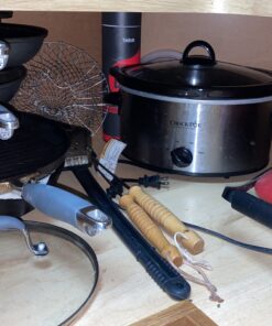 Simple Houseware Cabinet Pantry Pot and Pan Organizer Holder Rack, Bronze 46 91cnnrcOnL