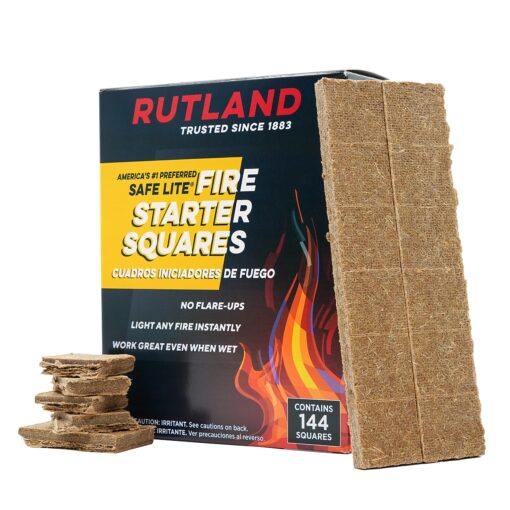 Rutland 50B Safe Lite Fire Starter Squares, 144 Squares 144 Count