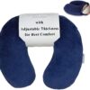 TravelMate Memory Foam Neck Pillow - Adjustable Thickness for Best Comfort, Dark Blue 9 91csQ lSygL
