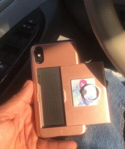 SAMONPOW iPhone X Case, iPhone 10 Case,Hybrid iPhone X Wallet Case Card Holder Shell Heavy Duty Protection Shockproof Anti Scratch Soft Rubber Bumper Cover Case for iPhone X 5.8 inch Rose Gold 37 91cv4jcYrxL