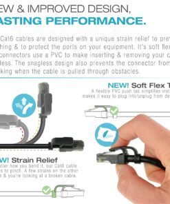 Mediabridge Cat6 Ethernet Patch Cable (5-Pack - 5 Feet) - Soft Flex Tab - RJ45 Computer Networking Cord - Multi-Color - (Part# 32-699-05X5M) 5 Feet, 5-Pack (Multi-Color) 18 91d1oibszML