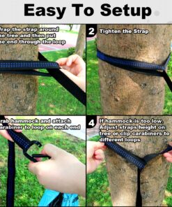 SZHLUX Camping Hammock Single Portable Hammocks with 2 Tree Straps and Attached Carry Bag 8 91d35dJnAlL