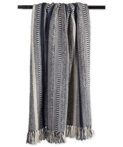 DII Braided Striped Throw, 50x60, Navy 23 91d5RZvk4KL